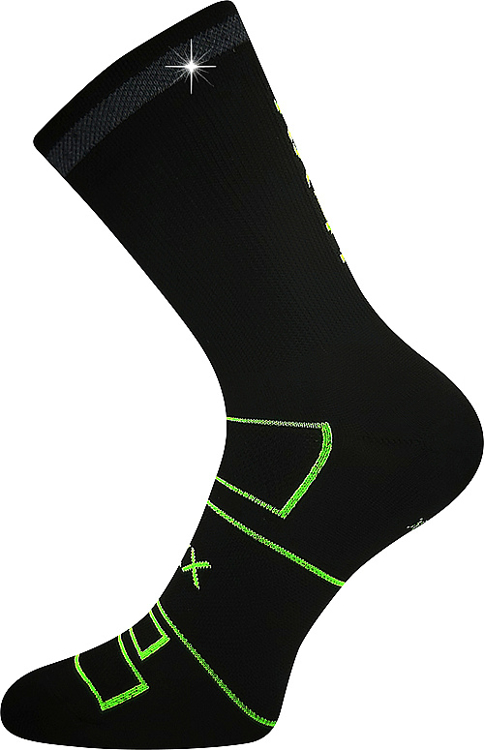 Obrazek Skarpety VOXX® Reflexon czarny/neonowy zielony 1 para