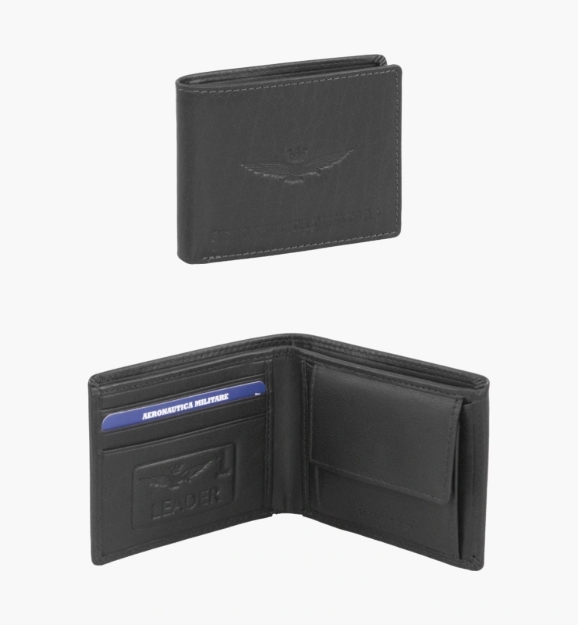 Obrazek Portfel Aeronautica Militare New Eagle AM-240-01 czarny