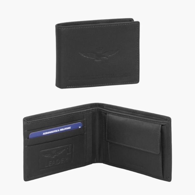 Obrazek Portfel Aeronautica Militare New Eagle AM-241-01 czarny