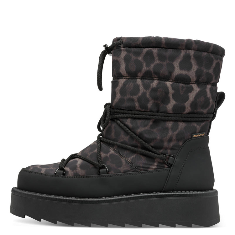 Obrazek Tamaris 1-26846-45-090 Buty śniegowce damskie czarny / lampart