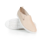 Obrazek Skórzane damskie loafersy Batz Elmira w kolorze beżowym