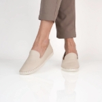 Obrazek Skórzane damskie loafersy Batz Elmira w kolorze beżowym