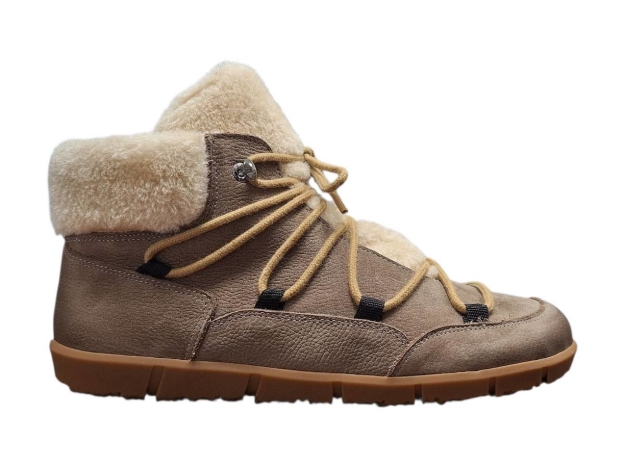 Obrazek Wild 017-26023 Damskie buty za kostkę z pełnej skóry w kolorze kamiennym