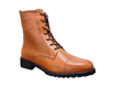 Obrazek Wild 077-46498 Damskie skórzane buty za kostkę w kolorze rdzawym