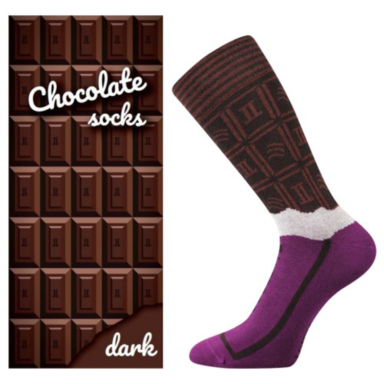 Obrazek LONKA Original skarpetki damskie z motywem CHOCOLATE w pudełku DARK