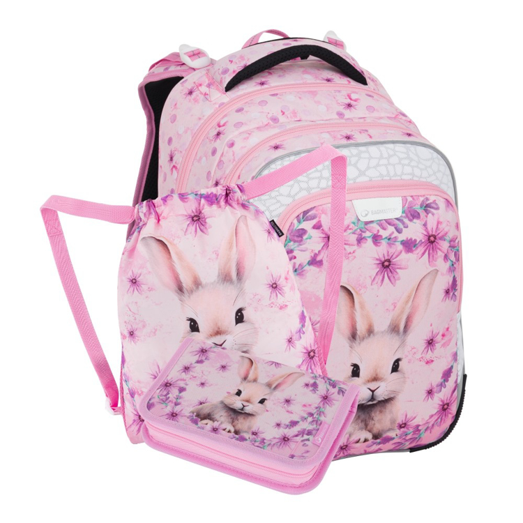 Obrazek Bagmaster LUMI 25 A malý školní set pro prvňáčky – králíček Růžová 23 l