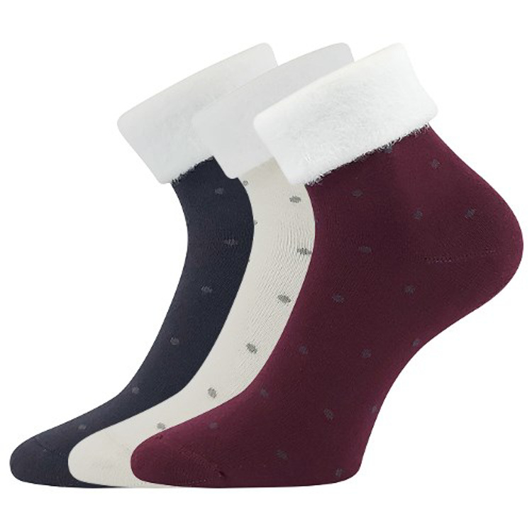 Obrazek LONKA Ponožky dámské celofroté HERMIONA s puntíčky MIX (3 páry)