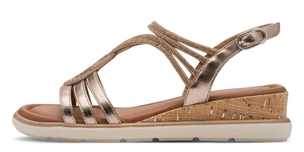 Obrazek Tamaris 1-28714-46-900 Dámské sandály na klínku bronzové