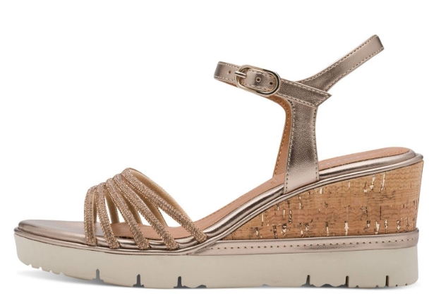 Obrazek Tamaris 1-28725-46-900 Dámské sandály na klínku bronzové