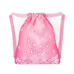 Obrazek Bagmaster Torba VEGA 23 Worek szkolny na kapcie / worek gimnastyczny - motyle różowy 1,5 l
