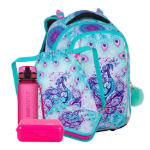 Obrazek Bagmaster VEGA 24 B duży zestaw szkolny dla pierwszoklasistów - pawi błękit 18 l