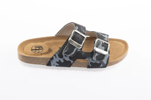 Obrazek BF BY-513-16-98 Dziecięce kapcie w czarno-szarym kamuflażu