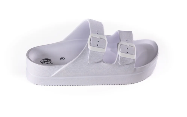 Obrazek Damskie kapcie na platformie w kolorze białym