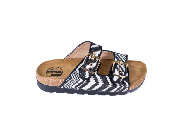 Obrazek Kapcie damskie w kolorze białym i czarnym