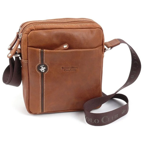 Obrazek Torba skórzana crossbody BHPC Explore M+ BH-382-75 tytoń 3 L