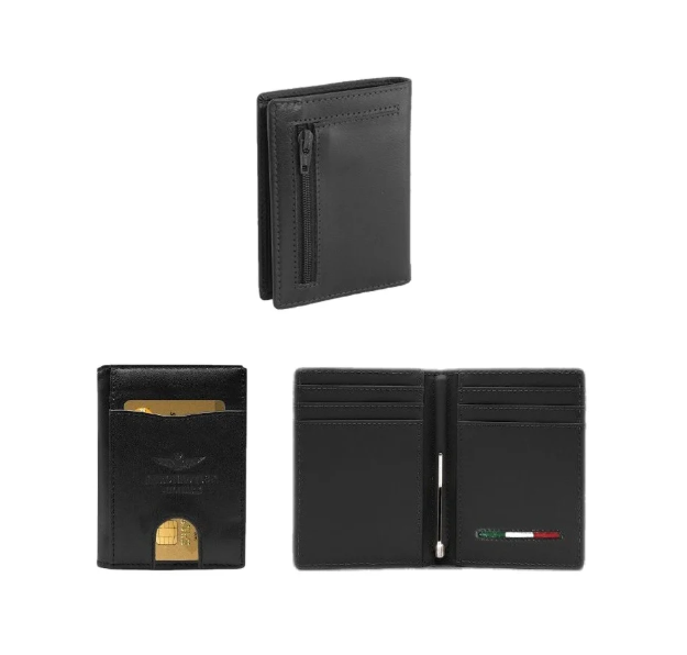 Obrazek Portfel Aeronautica Militare Target clip AM-174-01 czarny