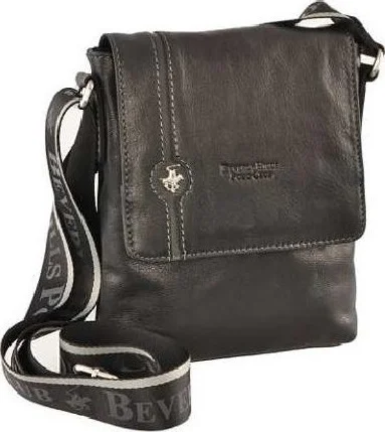 Obrazek Skórzana torba crossbody BHPC Explore M BH-383-01 czarna 2 L