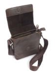 Obrazek Skórzana torba crossbody BHPC Explore M BH-383-01 czarna 2 L