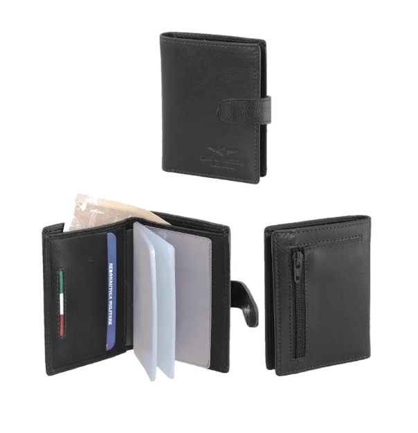 Obrazek Portfel Aeronautica Militare Target folia AM-175-01 czarny