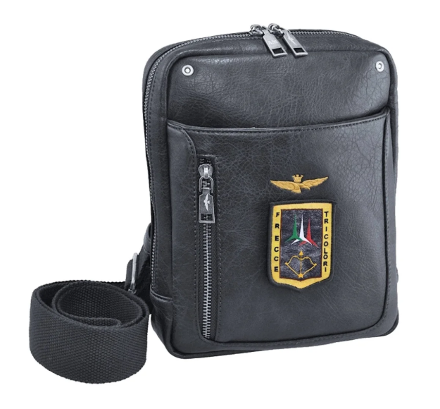 Obrazek Torba krzyżowa Aeronautica Militare Pilot L AM-471-23 antracyt 2,4 L