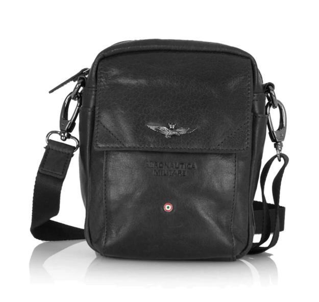 Obrazek Torba z paskiem na ramię Aeronautica Militare Vintage AM-307-01 czarna 2 L