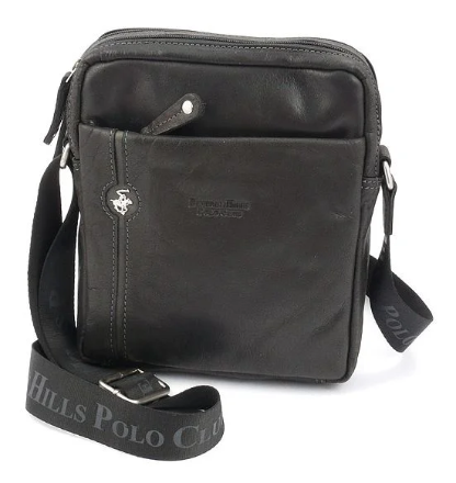 Obrazek Torba skórzana crossbody BHPC Explore M+ BH-382-01 czarna 3 L