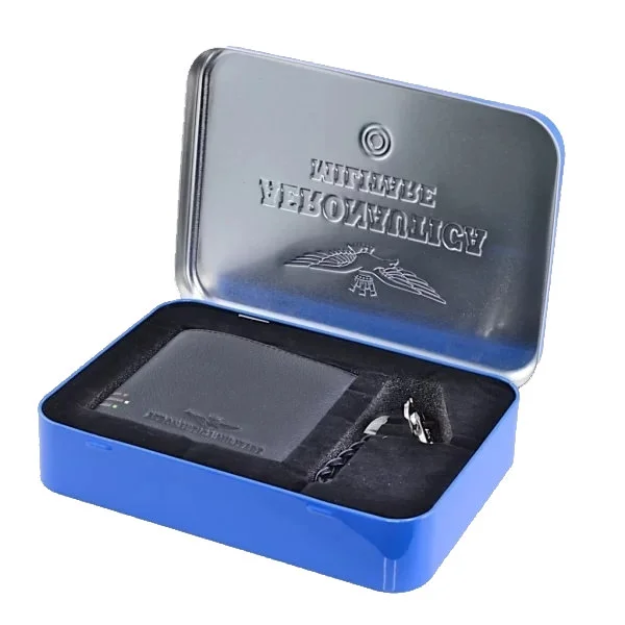 Obrazek Zestaw portfel i wisiorek Aeronautica Militare Gift AM-190-05 niebieski