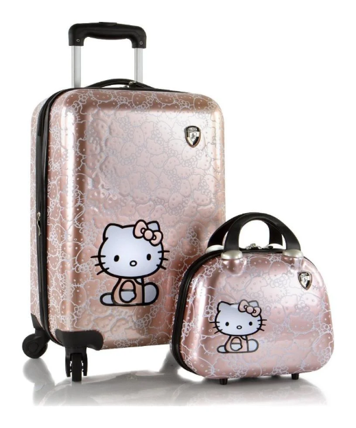 Obrazek Heys Kids Hello Kitty Metallic - zestaw 2 sztuk Walizka: 33,8 l / Kosmetyczka: 3 l
