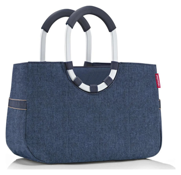 Obrazek Reisenthel Loopshopper M Herringbone Dark Blue 12 L