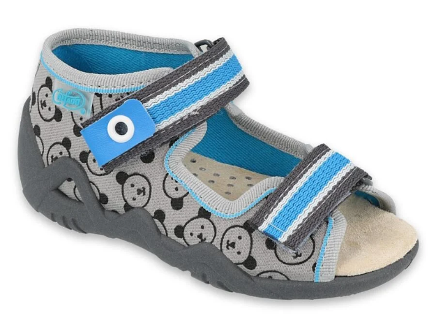 Obrazek BEFADO 350P017 sandały chłopięce szary miś