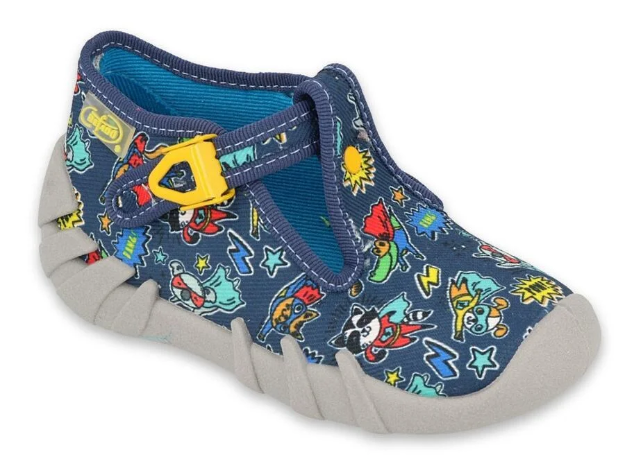 Obrazek BEFADO 110P447 chłopięce niebieskie kapcie HERO