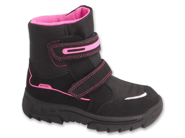 Obrazek BEFADO 615X003 615Y003 wysokie zimowe dziewczęce czarno-różowe