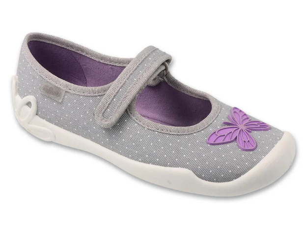 Obrazek BEFADO 114Y556 baleriny dziewczęce szare muszka