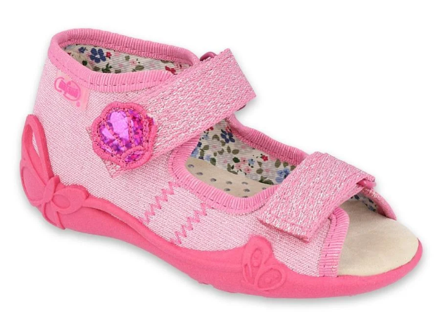 Obrazek BEFADO 342P011 18 sandały dziewczęce skórzana wkładka muszla