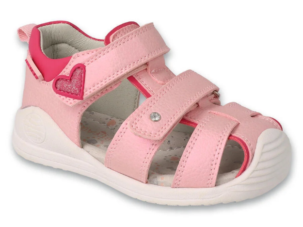 Obrazek BEFADO 170P082 sandały dziewczęce HEART różowe