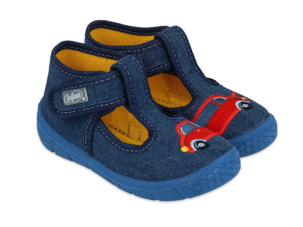 Obrazek BEFADO 631P046 kapcie chłopięce niebieskie auto