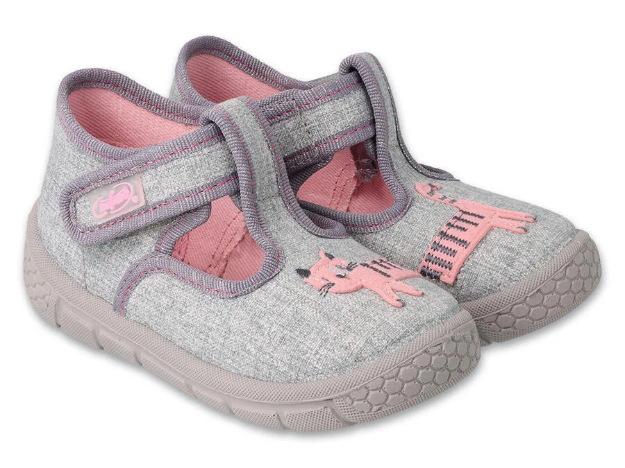 Obrazek BEFADO 631P019 kapcie dziewczęce szary kot