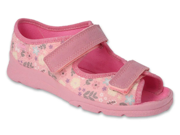 Obrazek BEFADO 969Y173 sandały dziewczęce różowe kwiaty