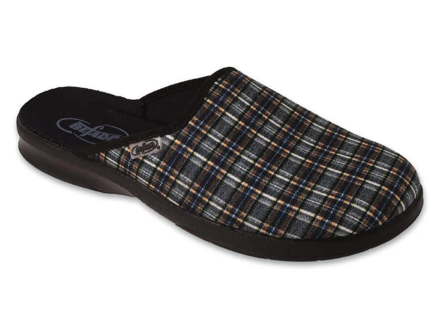 Obrazek BEFADO 548M040 kapcie męskie LEON Szkoła podstawowa w kratę