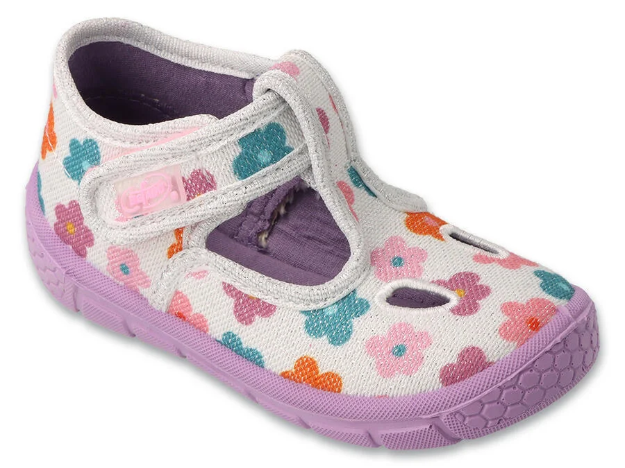 Obrazek Kapcie dziewczęce BEFADO 630P020 fioletowe kwiaty