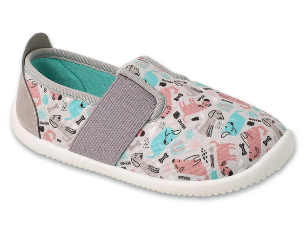 Obrazek BEFADO 901X022 buty dziewczęce SOFTER szare pieski
