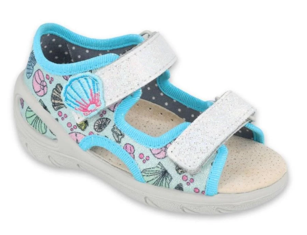 Obrazek BEFADO 065P133 SUNNY sandały dziewczęce niebieski motyw morski