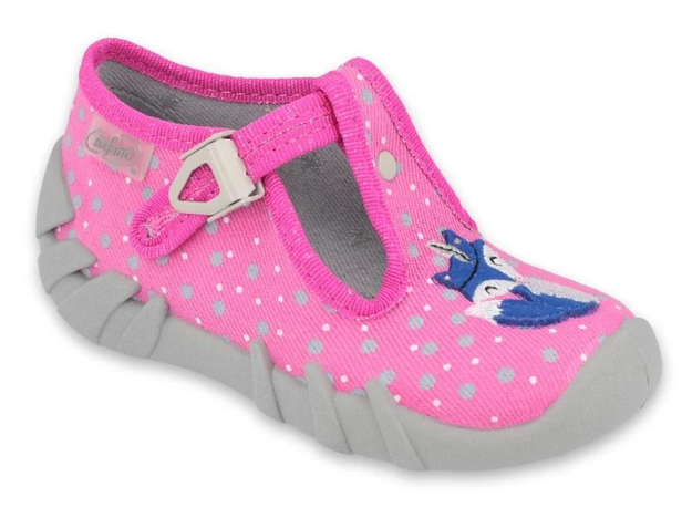 Obrazek BEFADO 110P394 kapcie dziewczęce z różowym liskiem