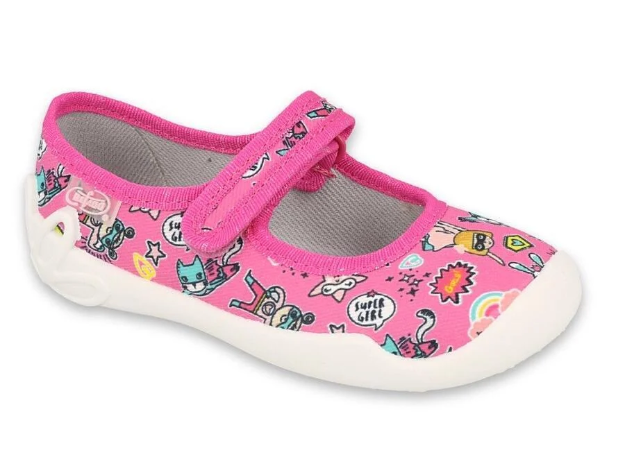 Obrazek Kapcie dziewczęce BEFADO 114X483 różowa skórzana wkładka