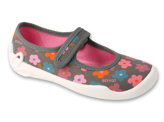 Obrazek Baleriny dziewczęce BEFADO 114Y552 szare kwiaty