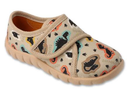 Obrazek BEFADO 457P002 kapcie chłopięce beżowe dino