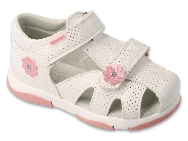 Obrazek Sandały dziewczęce BEFADO 170P105 FLOWER srebrne