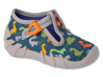 Obrazek BEFADO 110N495 chłopięce niebieskie kapcie DINO