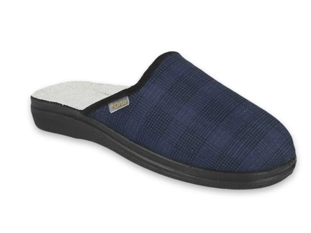 Obrazek Kapcie męskie BEFADO 132M015 DrORTO w niebieską kratkę