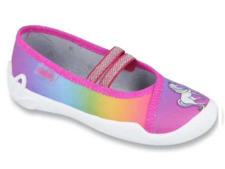 Obrazek BEFADO 116Y249 dziewczęce tęczowe kapcie z koniem